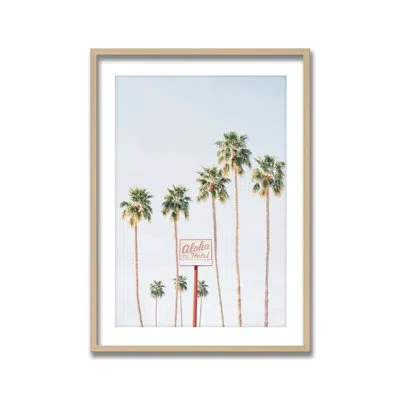 Ready2hangart Aloha Hotel By Kathrin Pienaar - Picture Frame Print On Wood In Blue;green