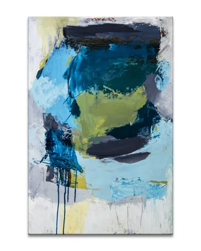 Ready2hangart Aqua Stack Wrapped Canvas Wall Art By Lynn Byrd In Blue