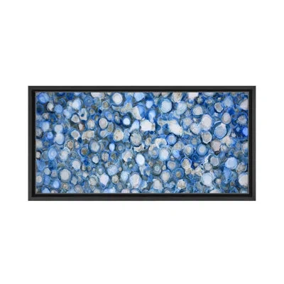 Ready2hangart Arctic River Stones By Norman Wyatt Jr. - Floater Frame Painting In Blue;gray