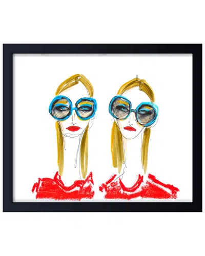 Ready2hangart Babes In Blue Sunnies Framed Print Wall Art In Multi