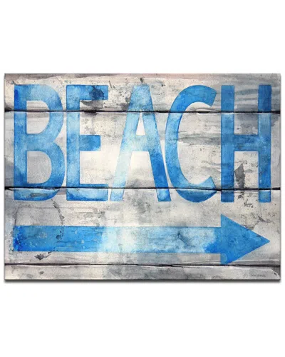 Ready2hangart Beach That Way Wrapped Canvas Wall Art By Norman Wyatt In Blue