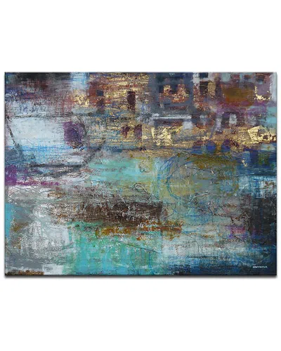 Ready2hangart Beauty In Decay Wrapped Canvas Wall Art In Blue