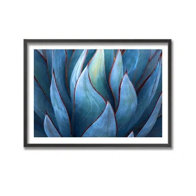 Ready2hangart Blue Agave Abstract By Robin Wechsler - Picture Frame Print On Wood In Blue;white
