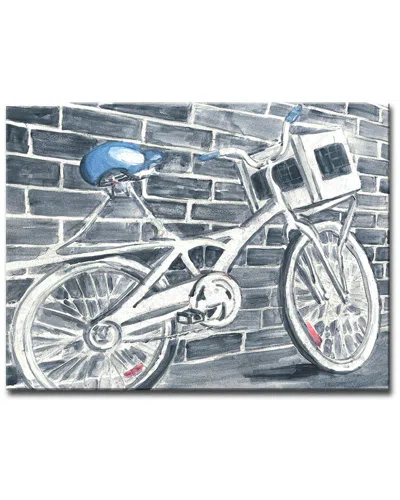 Ready2hangart Blue Bikeseat Wrapped Canvas Wall Art By Leslie Owens In Gray