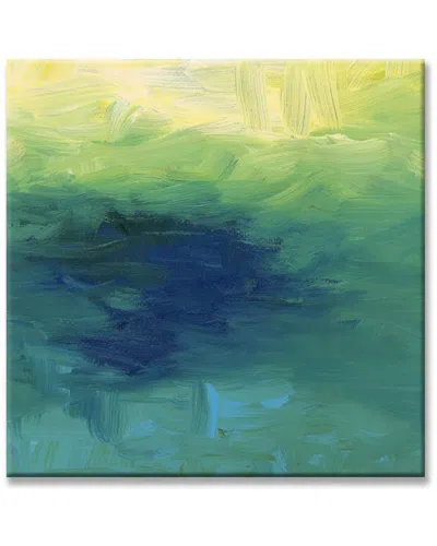 Ready2hangart Blue Waters Wrapped Canvas Abstract Wall Art By Karen Moehr In Green