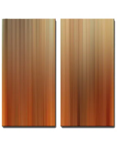 Ready2hangart Blur Stripes Liv Wrapped Canvas Wall Art By Tristan Scott In Brown