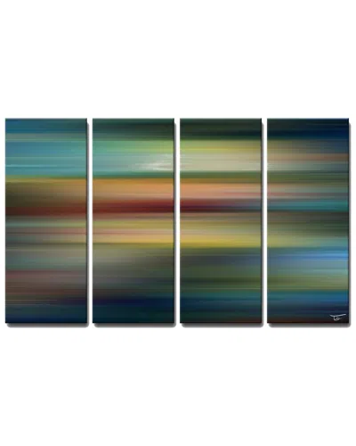 Ready2hangart Blur Stripes Lvii Wrapped Canvas Wall Art By Tristan Scott In Blue