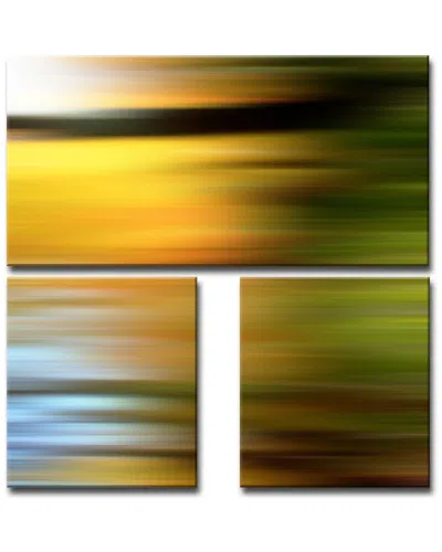 Ready2hangart Blur Stripes Lxvi Wrapped Canvas Wall Art By Tristan Scott In Green