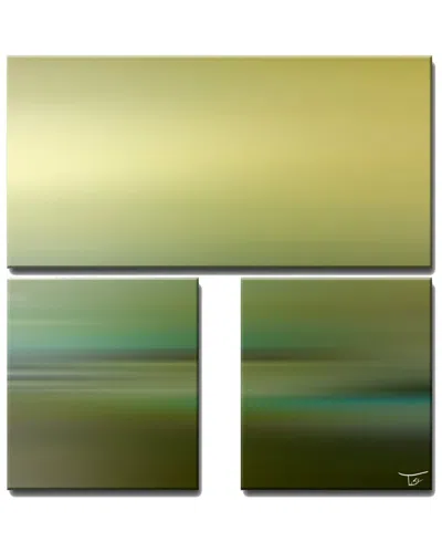 Ready2hangart Blur Stripes Lxviii Wrapped Canvas Wall Art By Tristan Scott In Green