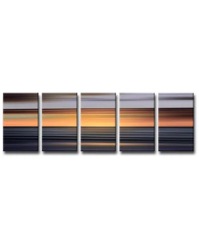 Ready2hangart Blur Stripes Xi 5pc Wrapped Canvas Wall Art By Tristan Scott