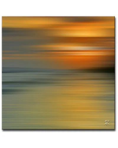 Ready2hangart Blur Stripes Xii Wrapped Canvas Wall Art By Tristan Scott In Yellow