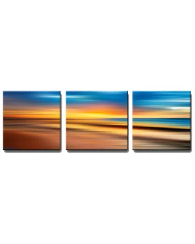 Ready2hangart Blur Stripes Xlvi 3pc Wrapped Canvas Wall Art By Tristan Scott In Multi