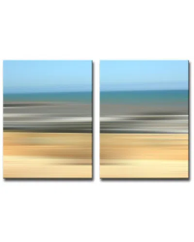 Ready2hangart Blur Stripes Xv 2pc Wrapped Canvas Wall Art By Tristan Scott