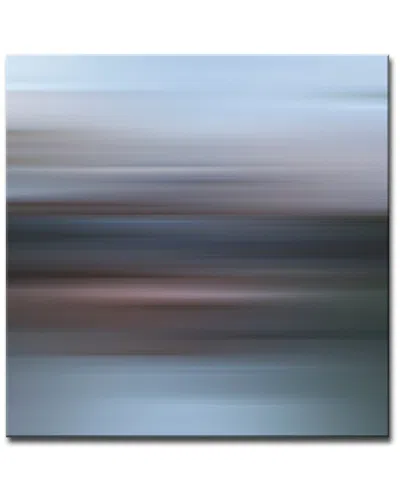 Ready2hangart Blur Stripes Xvi Wrapped Canvas Wall Art In Blue