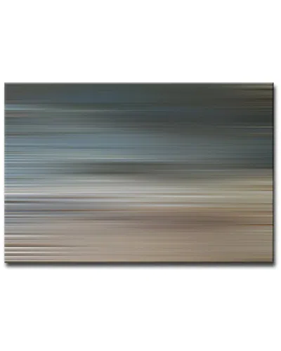 Ready2hangart Blur Stripes Xxii Wrapped Canvas Wall Art In Blue