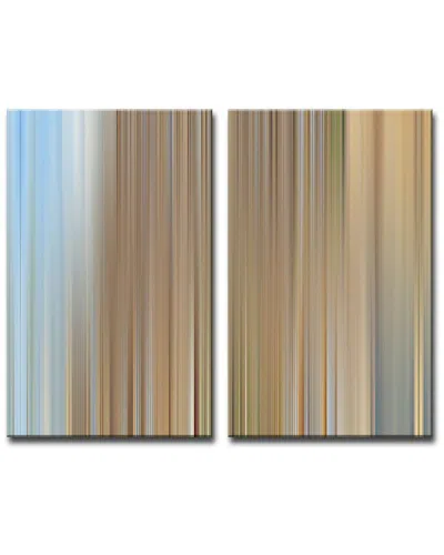 Ready2hangart Blur Stripes Xxv 2 Piece Wrapped Canvas Wall Art Set In Multi