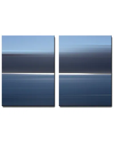 Ready2hangart Blur Stripes Xxxiii 2pc Wrapped Canvas Wall Art By Tristan Scott In Blue