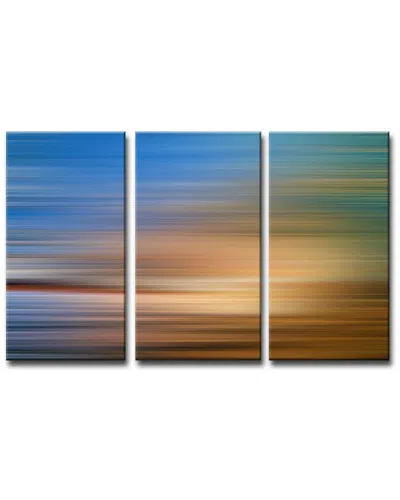 Ready2hangart Blur Stripes Xxxvi 3 Piece Wrapped Canvas Wall Art Set