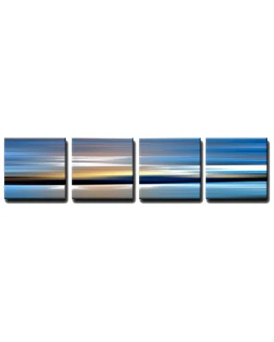 Ready2hangart Blur Stripes Xxxviii 4pc Wrapped Canvas Wall Art By Tristan Scott In Blue
