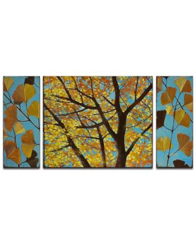 Ready2hangart Brilliant Ginkgo 3 Piece Wrapped Canvas Wall Art Set