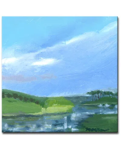 Ready2hangart Checkered Reflections Wrapped Canvas Wall Art By Leslie Owens In Blue