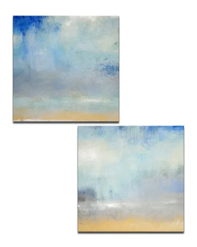 Ready2hangart Coastal Downpour B Wrapped Canvas Wall Art In Blue