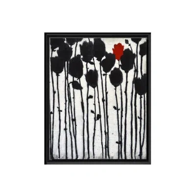 Ready2hangart Confidence By Norman Wyatt Jr. - Floater Frame Painting In Black;red