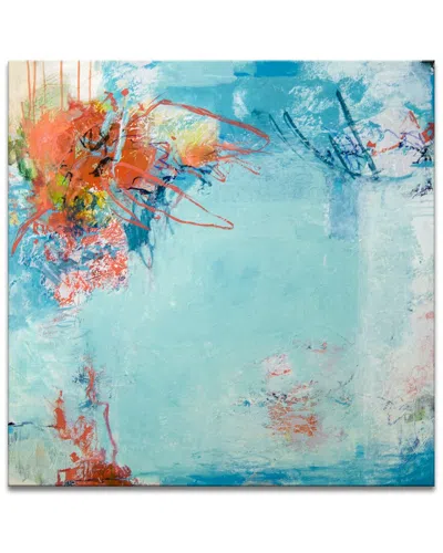 Ready2hangart Coral Anemone Wrapped Canvas Wall Art In Blue