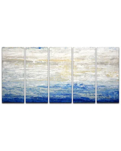 Ready2hangart Crest V 5pc Wrapped Canvas Wall Art By Norman Wyatt In Blue