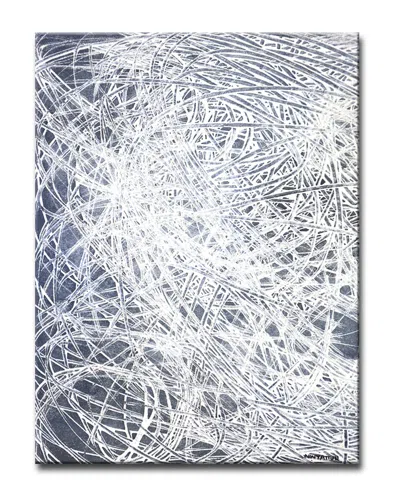 Ready2hangart Denim Threads I Wrapped Canvas Wall Art In Gray