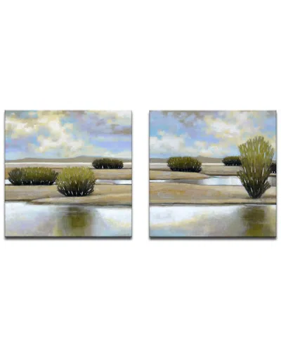 READY2HANGART READY2HANGART DESERT POOLS I/II WRAPPED CANVAS WALL ART SET