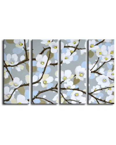 Ready2hangart Dogwood Blossoms 4 Piece Wrapped Canvas Wall Art Set