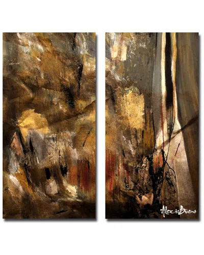 Ready2hangart Earth Tone Abstract I 2pc Wrapped Canvas Wall Art By Tristan Scott In Brown