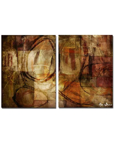 Ready2hangart Earth Tone Abstract Iii Wrapped Canvas Wall Art Set