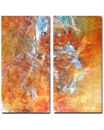 Ready2hangart Earth Tone Abstract Xii 2pc Wrapped Canvas Wall Art By Tristan Scott