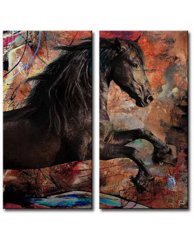 Ready2hangart Equestrian Saddle Ink Ii Canvas Wall Art By Tristan Scott In Brown