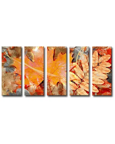 Ready2hangart Fall Ink Iii Wrapped Canvas Wall Art By Tristan Scott In Orange