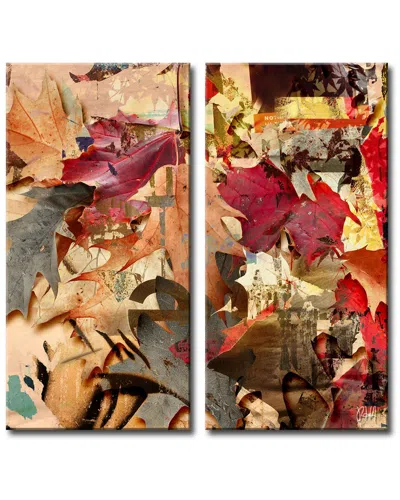 Ready2hangart Fall Ink Viii Wrapped Canvas Wall Art In Multi