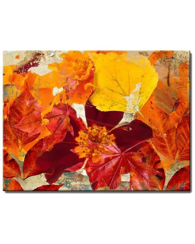 Ready2hangart Fall Ink Xii Wrapped Canvas Wall Art By Tristan Scott In Orange