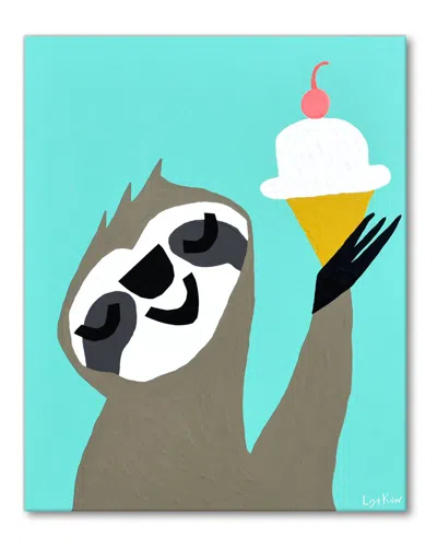 Ready2hangart Fiesta Sloth Wrapped Canvas Wall Art By Lisa Kaw