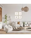 Ready2hangart Fluttering Blossoms: A Quad Of Abstract Florals & Butterflies By Ankie Kooi  Wall Art