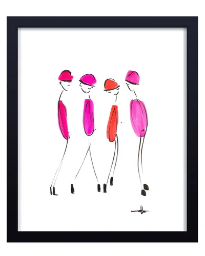 Ready2hangart Four In Fuchsia Framed Print Wall Art In Multi