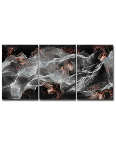 Ready2hangart Glitzy Mist Iv Wrapped Canvas Wall Art Set In Black