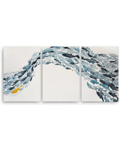 Ready2hangart Goldfish Wrapped Canvas Coastal Wall Art By Norman Wyatt In Blue