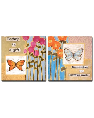 Ready2hangart Happy Thoughts I/ii 2pc Wrapped Canvas Wall Art By Norman Wyatt