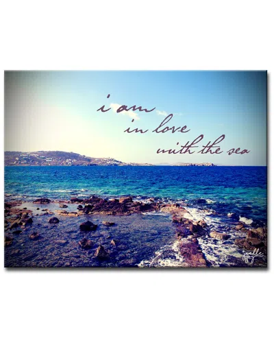 Ready2hangart I Am In Love Wrapped Canvas Wall Art By Joelle Joy In Blue