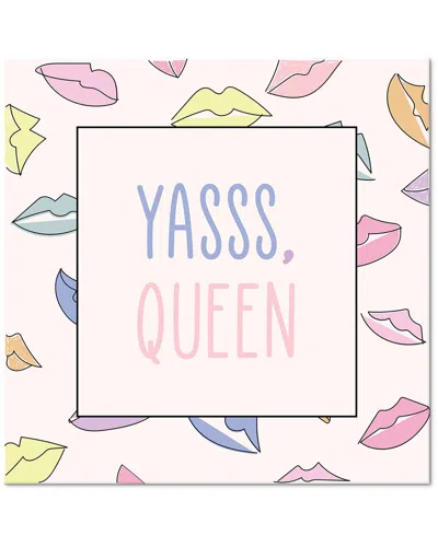 Ready2hangart Joie Contour X Wrapped Canvas Wall Art By Chichi Decor In Pink