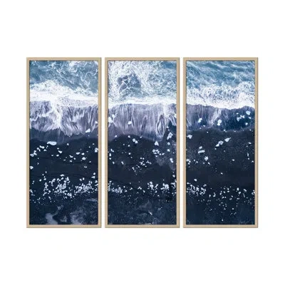 Ready2hangart Jokulsarlon By Antonio Carrillo Lopez - 3 Piece Picture Frame Print Set On Wood In Blue;white