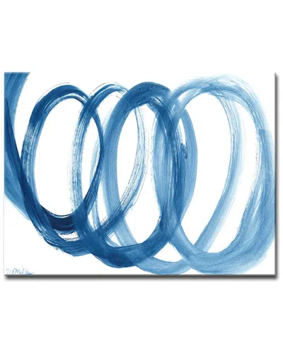 Ready2hangart Loopy Blue Wrapped Canvas Wall Art By Leslie Owens