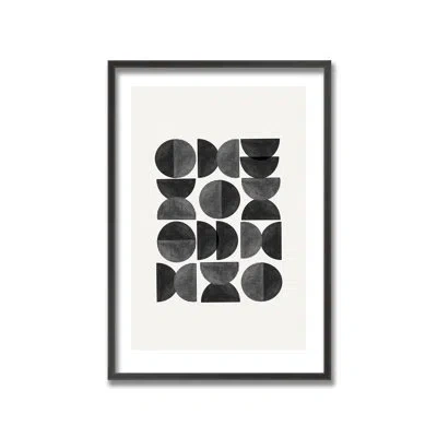 Ready2hangart Mid Century, Geometric By The Miuus Studio - Picture Frame Print On Wood In Black;beige
